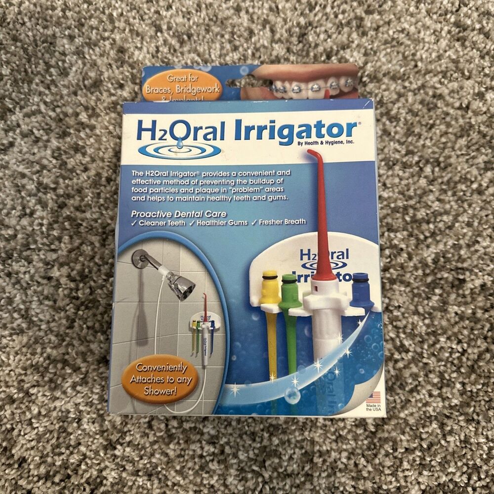 H2Oral Irrigator Water Shower H2O Oral Flosser Floss Pick Made In USA - NEW